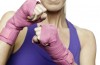 a woman is ready for a fight