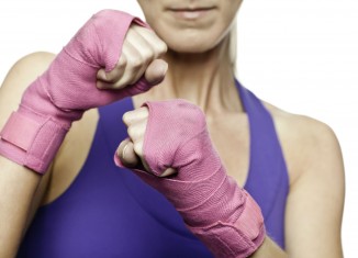 a woman is ready for a fight