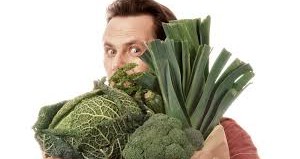man with many vegetables